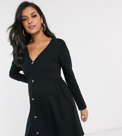 ASOS DESIGN Maternity smock side button through dress in black