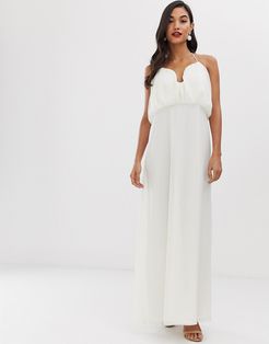 maxi dress with halter neck and blouson bodice-Multi