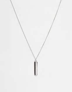 necklace with minimal bar pendant in silver tone