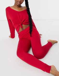 mix and match jersey pajama leggings in red