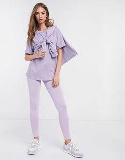 mix & match two-piece deep waistband legging in lilac-Purple