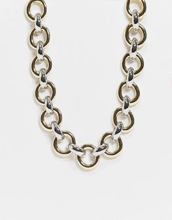 necklace with circle links in mixed tone-Multi