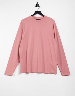 Organic relaxed fit long sleeve t-shirt in dusty pink