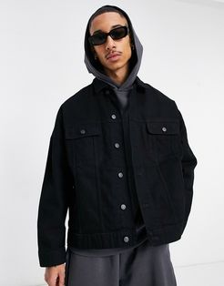 oversized denim jacket in black