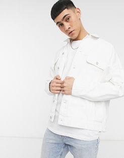 oversized denim jacket in white