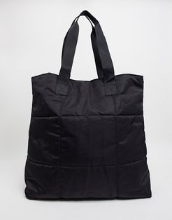 oversized padded weekend bag in black nylon