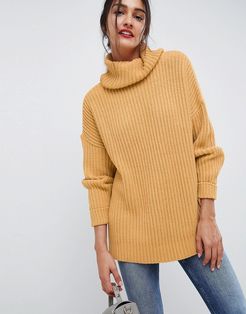 oversized roll neck sweater-Neutral