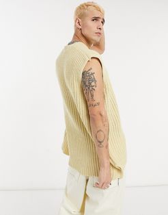 oversized sweater tank in oatmeal-Beige