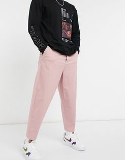 oversized tapered chino pants in pink