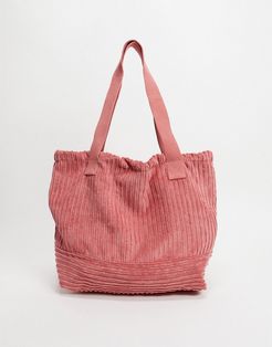 oversized tote bag in dusky pink cord