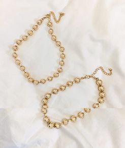 pack of 2 necklaces in ball chain in gold tone