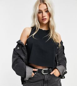 ASOS DESIGN Petite crop swing tank in black