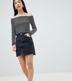 ASOS DESIGN Petite denim pelmet skirt in washed black