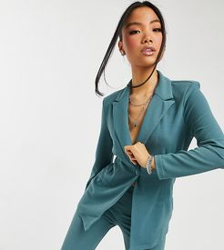 ASOS DESIGN Petite jersey single breasted suit blazer in sage-Green