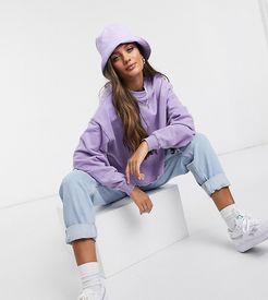 ASOS DESIGN Petite oversized sweatshirt with raw edge detail in washed purple