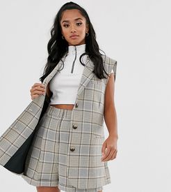 ASOS DESIGN Petite sleeveless suit blazer in check-Multi