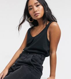 ASOS DESIGN Petite ultimate organic cotton scoop neck tank in black