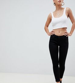 ASOS DESIGN Petite Whitby low rise skinny Jeans in clean black