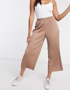 plisse culotte pants in brown