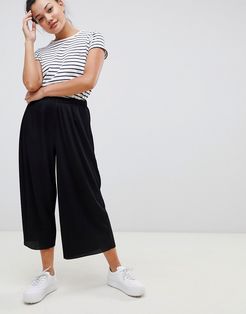 plisse culotte pants-Black