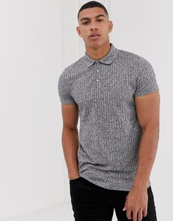 polo shirt in interest rib-Gray