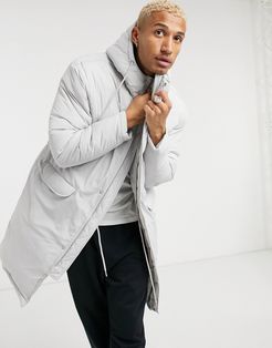 puffer parka jacket in gray