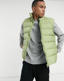 puffer vest in green
