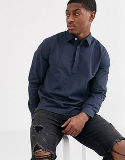 regular fit rugby oxford shirt in navy