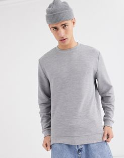 ribbed sweatshirt in gray marl-Grey