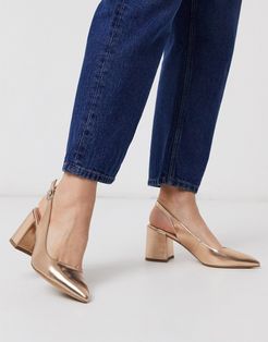 Sammy slingback mid heels in rose gold