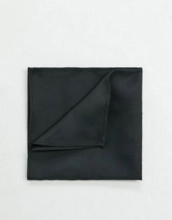 satin black pocket square in black