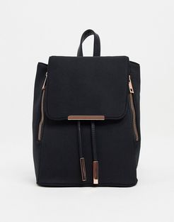 scuba backpack with rose gold hardware-Black