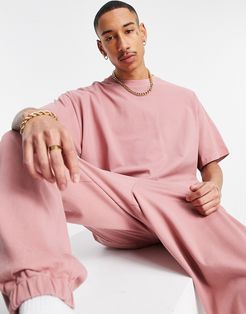 set oversized t-shirt in pique in pink