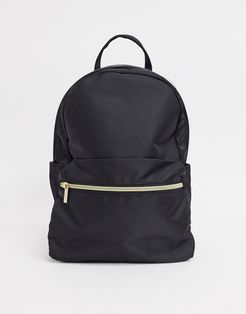 simple backpack with front pocket in black