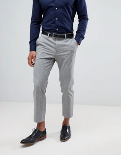 skinny crop smart pants in gray pinstripe-Grey