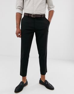 skinny cropped smart pants in black