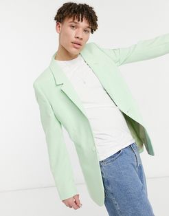 skinny longline blazer in mint-Green