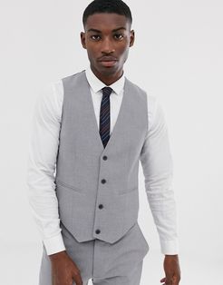 skinny suit vest in mid gray-Grey