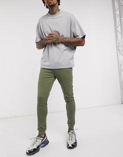 skinny sweatpants with MA1 pocket in khaki-Green