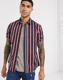 slim stripe shirt in black