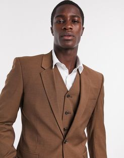slim suit jacket in light brown