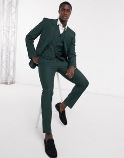 slim suit suit vest in bottle green