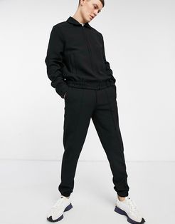 smart skinny sweatpants in black crepe - part of a set