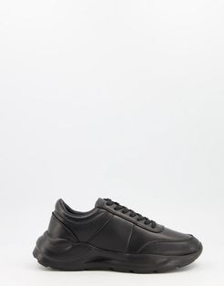 sneakers with patent material-Black