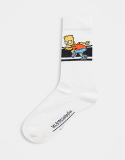 sport socks with bart jumping over the fence-White