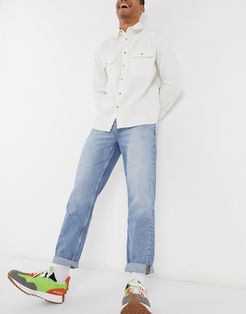 straight crop jeans in vintage light wash blue