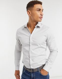 stretch skinny fit shirt in gray-Grey