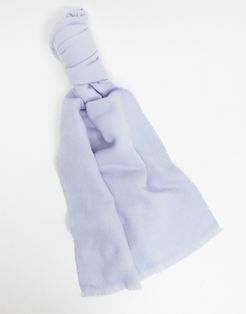 supersoft long woven scarf with raw edge in ice blue-Blues