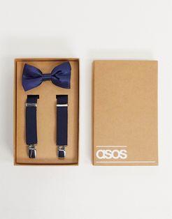 suspender and bow tie set in navy