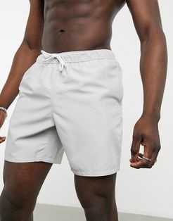 swim shorts in gray mid length-Grey